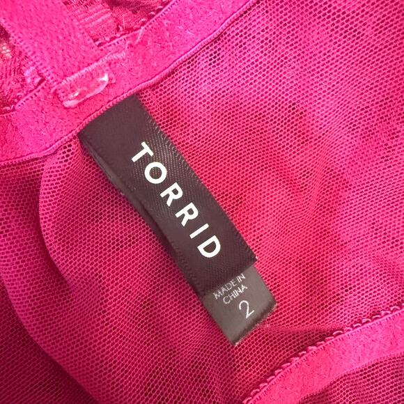 Torrid 2 lace strappy lattice back bralette sheer mesh BC 2645 - Picture 3 of 8